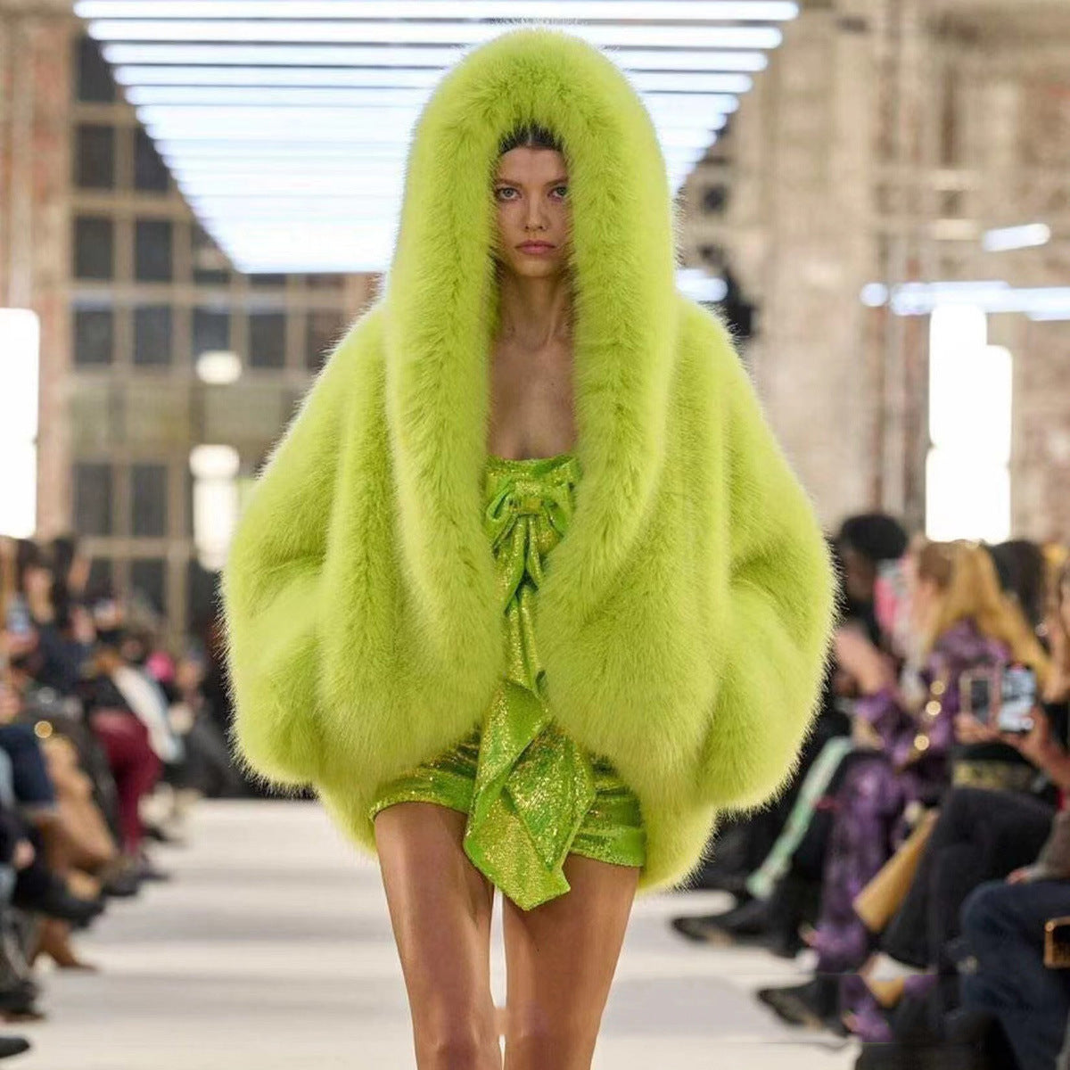 Women's Oversized Hooded Faux Fur Coat
