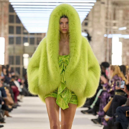 Women's Oversized Hooded Faux Fur Coat