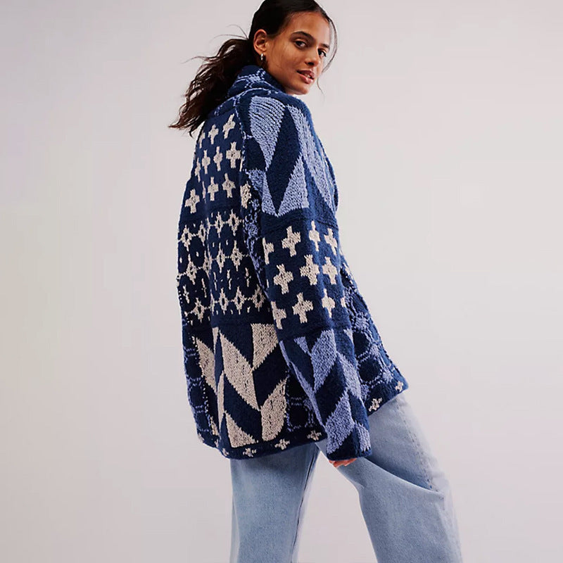 Women's Oversized Button-Front Cardigan
