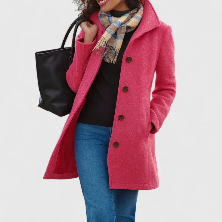 Women's Classic Button-Front Longline Coat