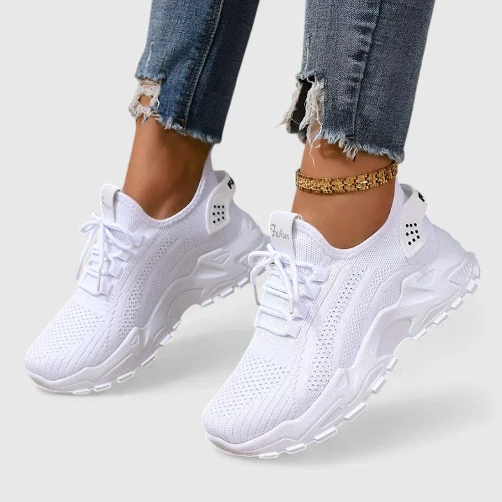 Women's Orthopaedic Knit Lace-Up Trainers with Arch Support