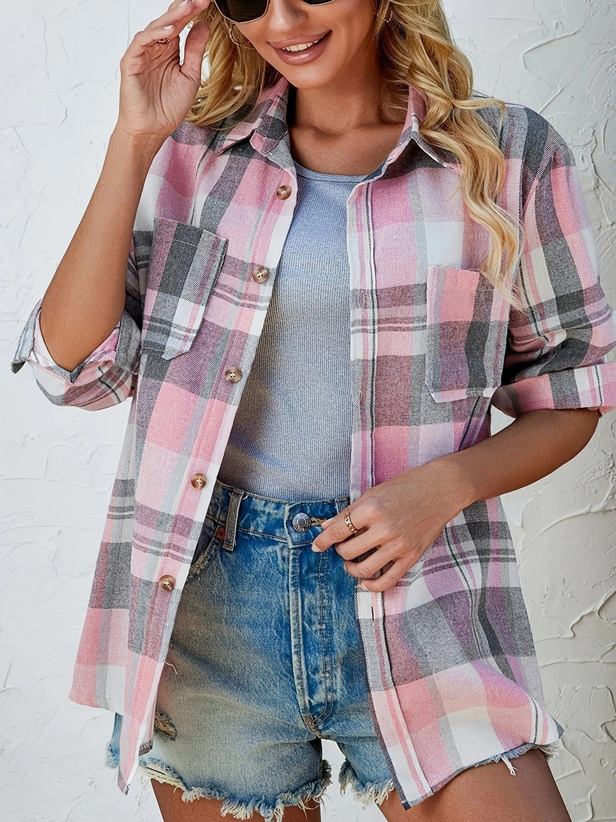 Women's Oversized Check Flannel Shacket