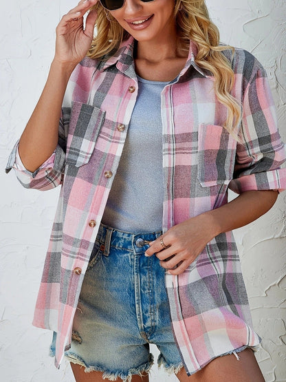 Women's Oversized Check Flannel Shacket