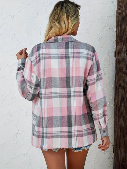 Women's Oversized Check Flannel Shacket