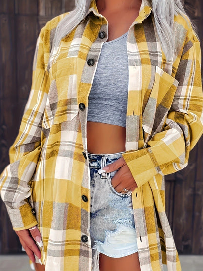 Women's Oversized Check Flannel Shacket