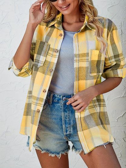 Women's Oversized Check Flannel Shacket
