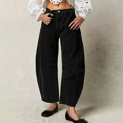 Women's Mid-Rise Barrel-Leg Jeans