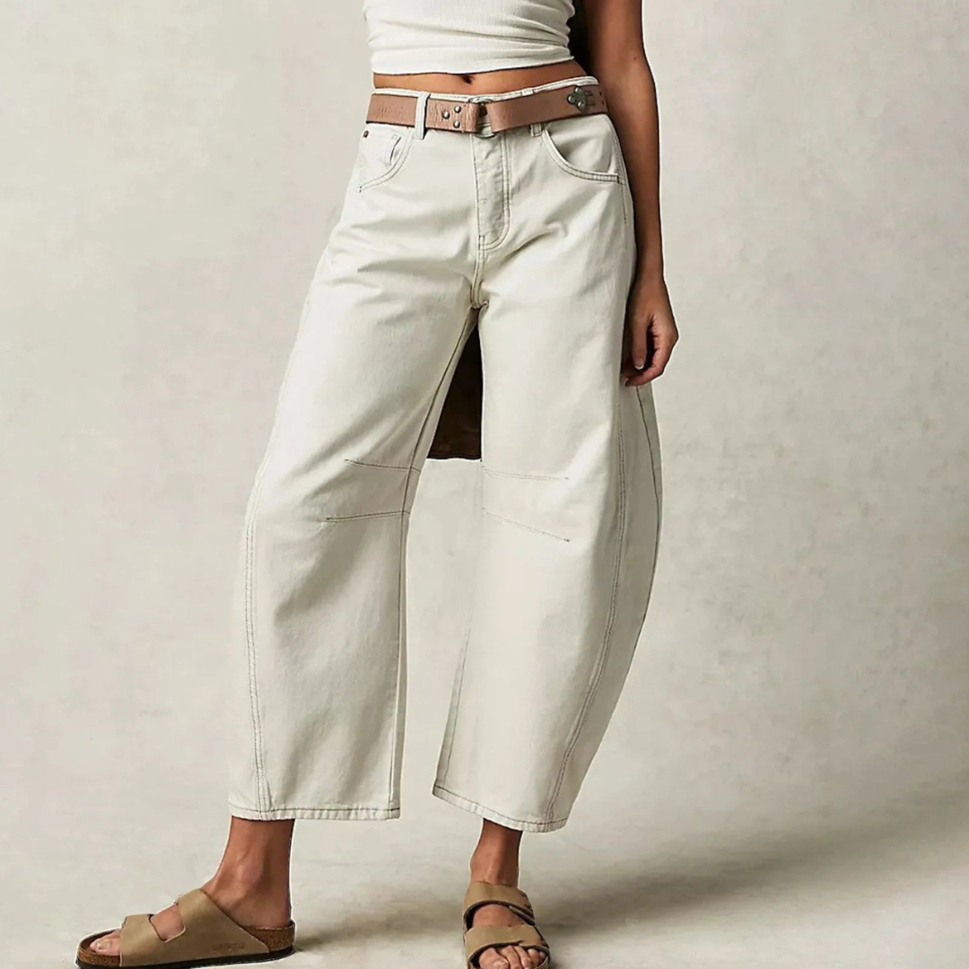 Women's Mid-Rise Barrel-Leg Jeans