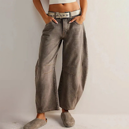 Women's Mid-Rise Barrel-Leg Jeans
