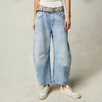 Women's Mid-Rise Barrel-Leg Jeans