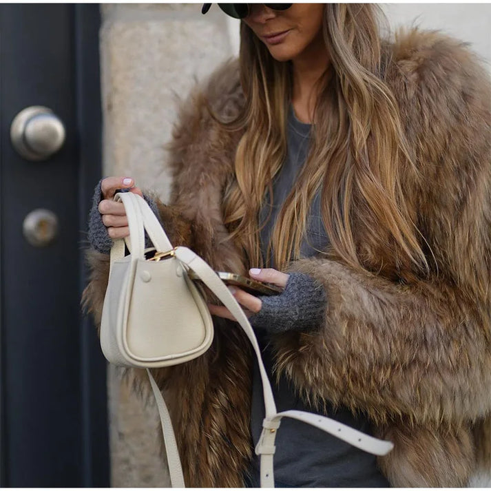 Women's Oversized Plush Faux Fur Coat