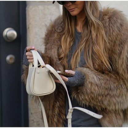 Women's Oversized Plush Faux Fur Coat