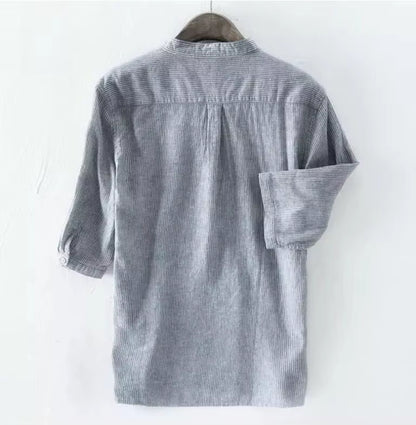 Antony - chemise en lin avec rayures en coton