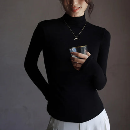 Women's Slim-Fit Mock-Neck Layering Top