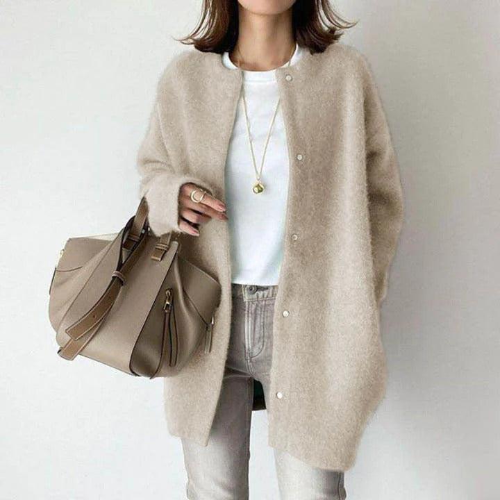 Women's Relaxed-Fit Short Coat with Pockets