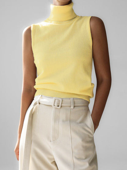 Women's Sleeveless Knit Turtleneck Top