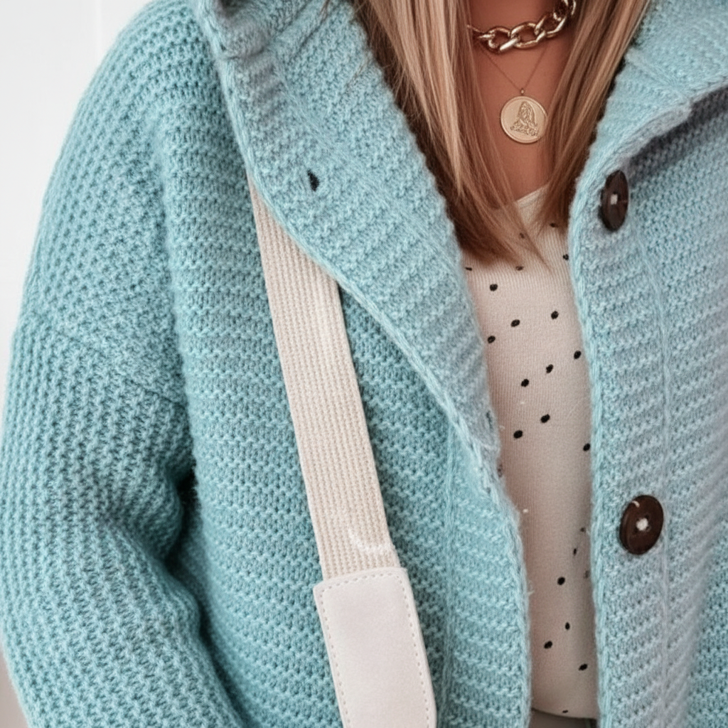 Women's Long Hooded Merino Wool Cardigan