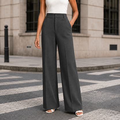 Women's Tailored Pleated Wide-Leg Trousers