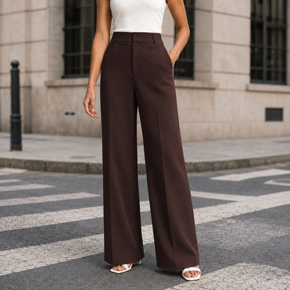 Women's Tailored Pleated Wide-Leg Trousers