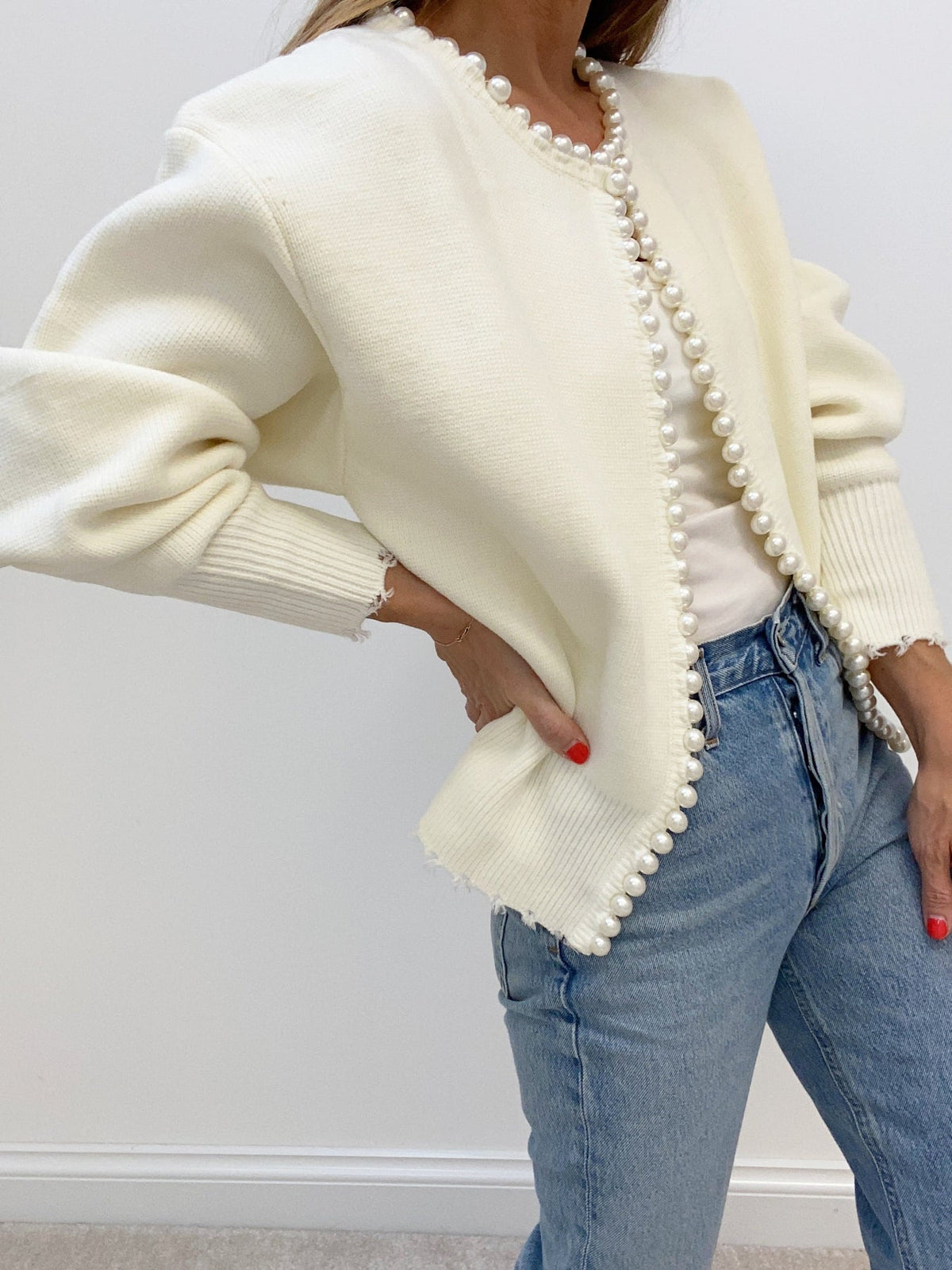 Women's Round-Neck Open-Front Knit Cardigan