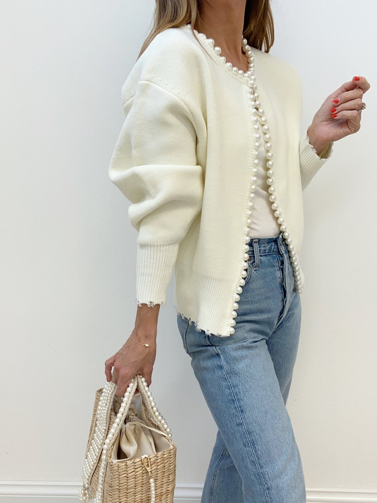 Women's Round-Neck Open-Front Knit Cardigan