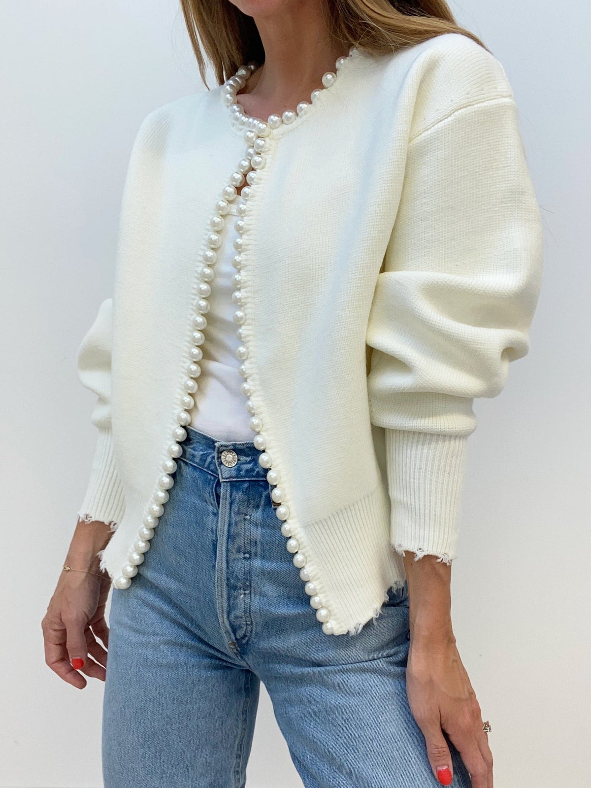 Women's Round-Neck Open-Front Knit Cardigan
