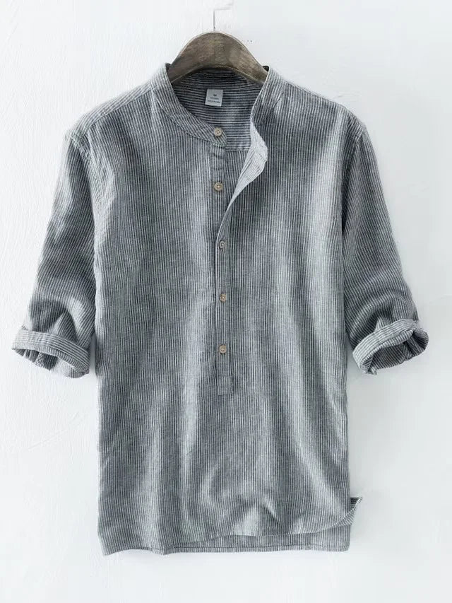 Antony - chemise en lin avec rayures en coton