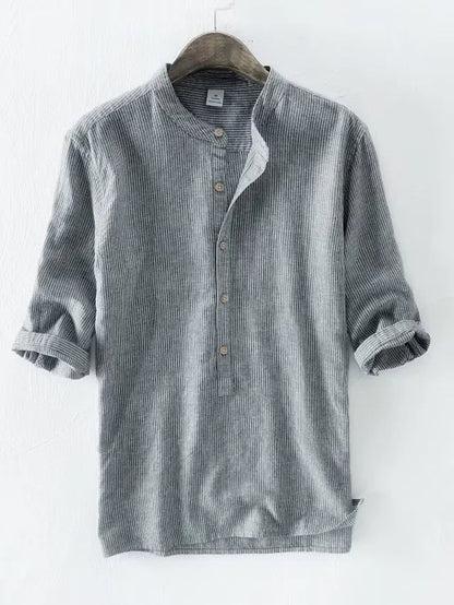 Antony - chemise en lin avec rayures en coton