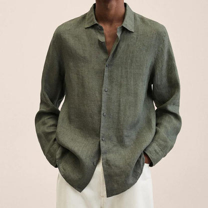 Calvin - Chemises en lin à manches longues pour hommes
