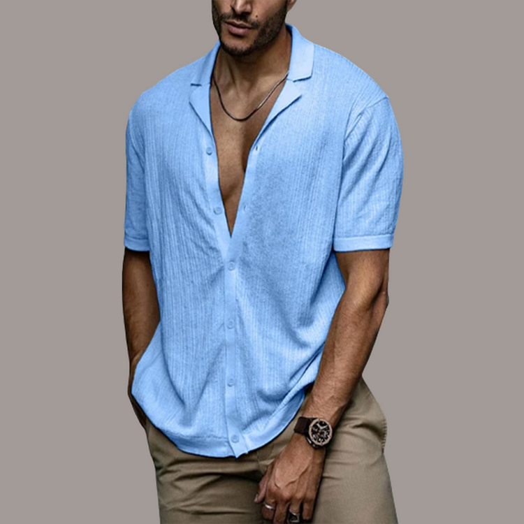 Carl - Chemise en coton tricotée simple pour homme