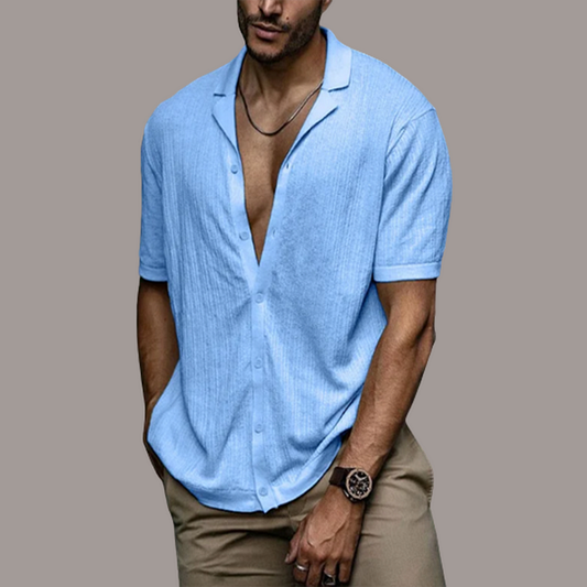 Carl - Chemise en coton tricotée simple pour homme