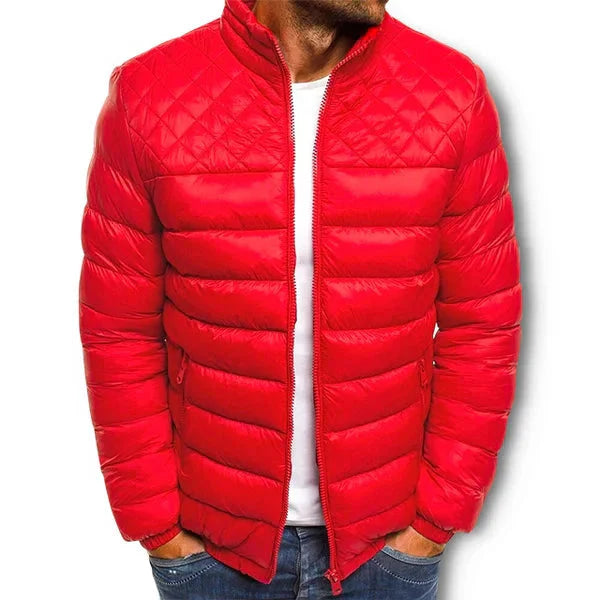 Veste légère en duvet avec épaules à carreaux