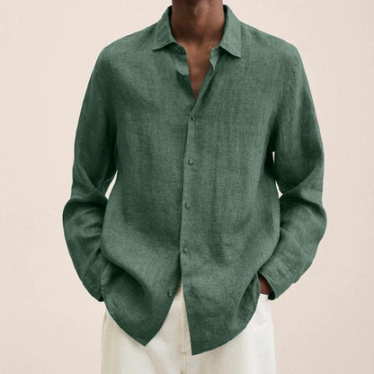 Calvin - Chemises en lin à manches longues pour hommes
