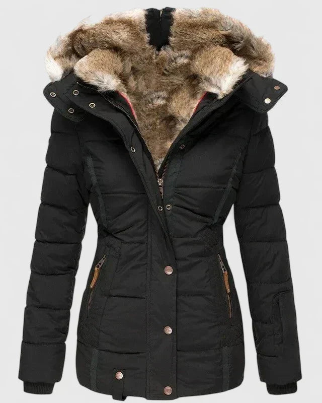 Women's Hooded Winter Coat with Pockets