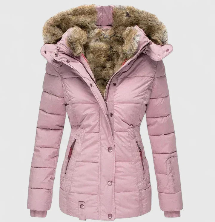 Women's Hooded Winter Coat with Pockets