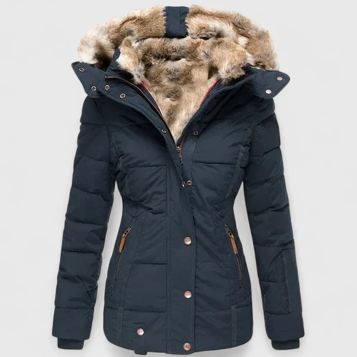 Women's Hooded Winter Coat with Pockets
