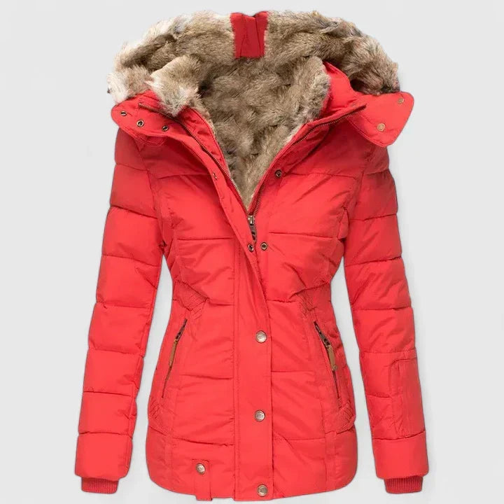 Women's Hooded Winter Coat with Pockets