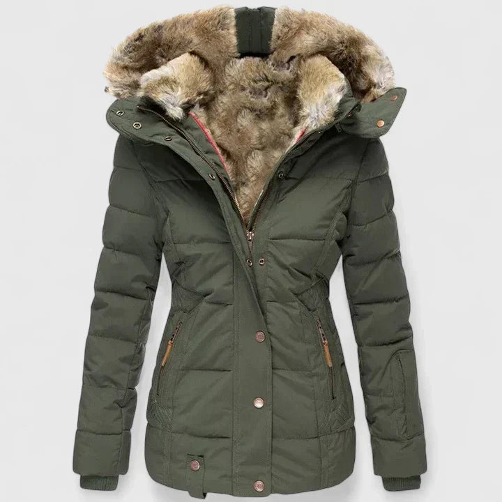 Women's Hooded Winter Coat with Pockets