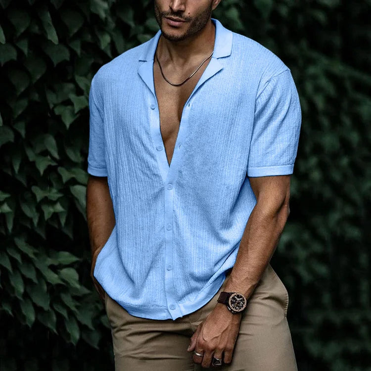 Carl - Chemise en coton tricotée simple pour homme
