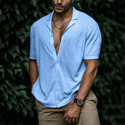 Carl - Chemise en coton tricotée simple pour homme