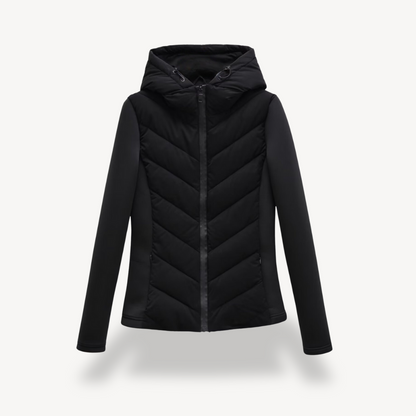 Women's Chevron Quilted Hooded Jacket