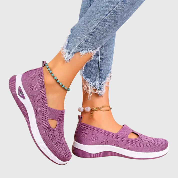 Women's Orthopaedic Slip-On Walking Shoes with Hook-and-Loop Strap