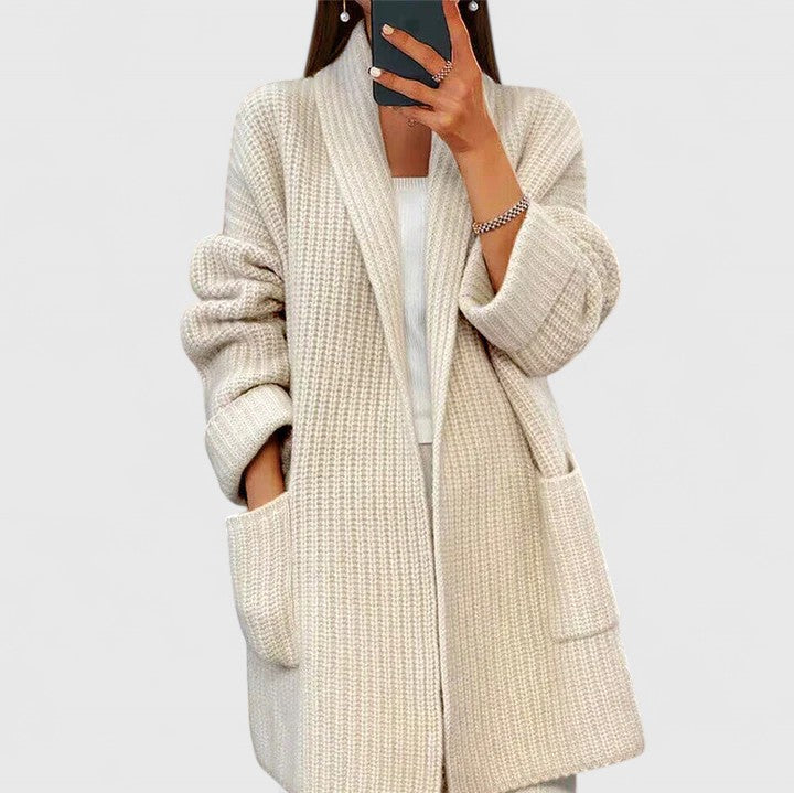 Women's Longline Open-Front Cardigan with Pockets