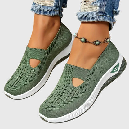 Women's Orthopaedic Slip-On Walking Shoes with Hook-and-Loop Strap