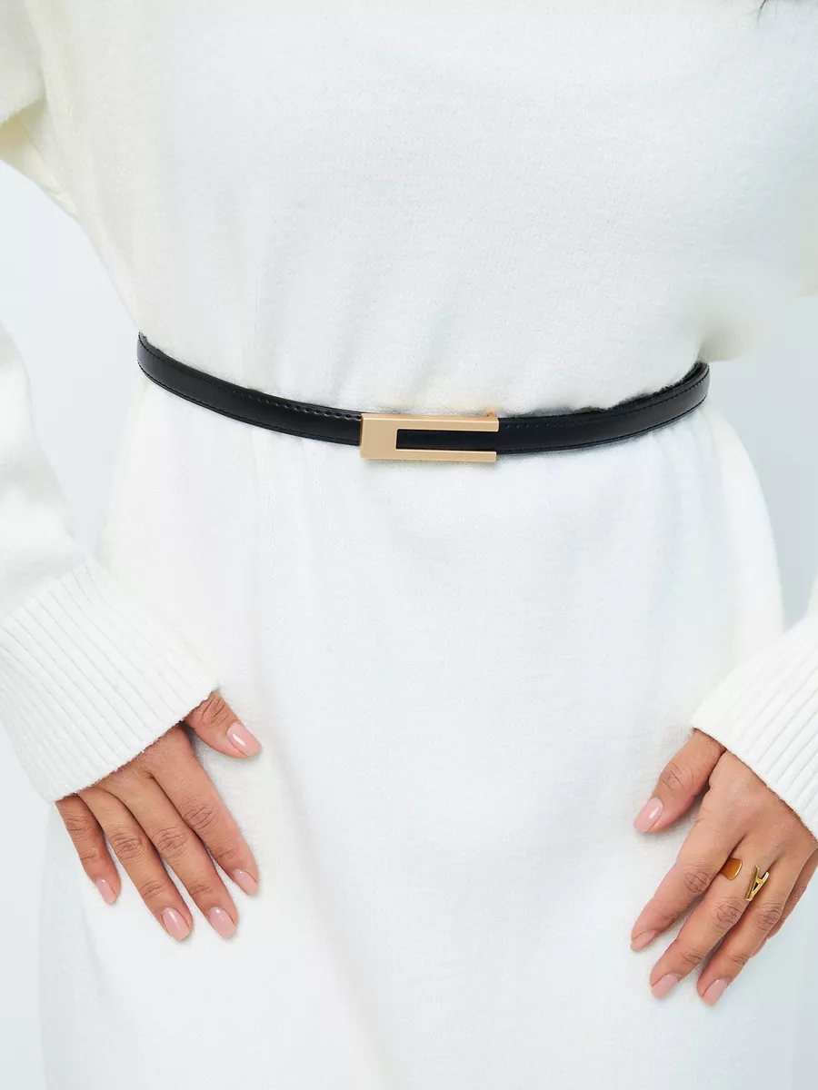 Iris Slim Leather Belt