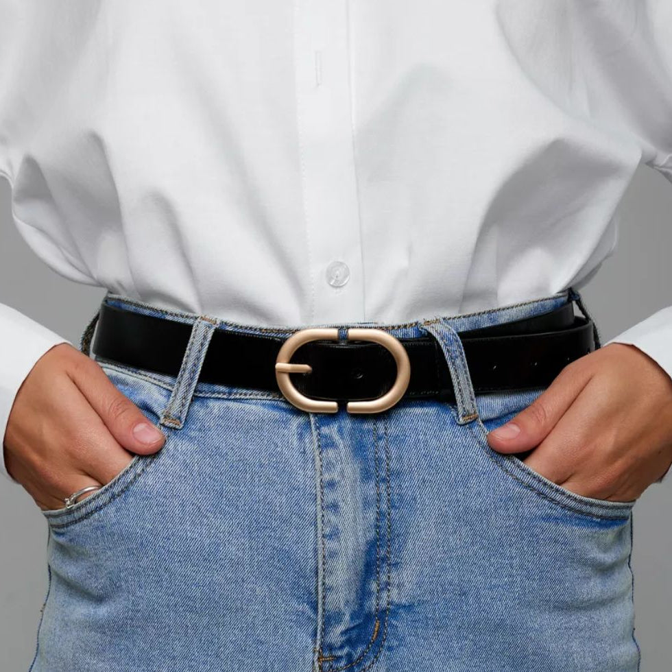 Blair Double Buckle Leather Belt