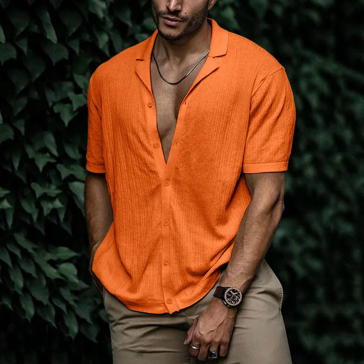Carl - Chemise en coton tricotée simple pour homme