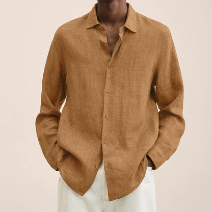 Calvin - Chemises en lin à manches longues pour hommes