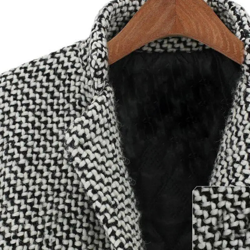 Women's Vintage Houndstooth Pattern Coat