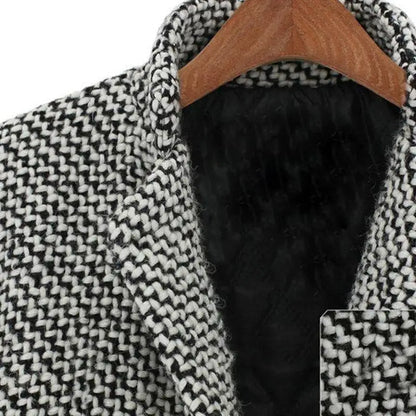 Women's Vintage Houndstooth Pattern Coat